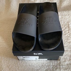 COACH Clear Black Jelly Slip On Pool Slides Sandals Size 9